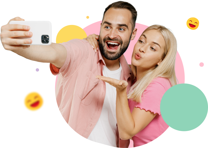 Dwie osoby robią selfie
